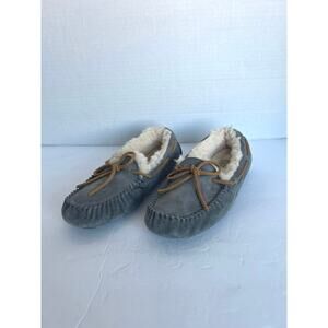 NWOT UGG 5612 Women's Dakota Gray Moccasin Slippers Shearling Interior Size 6